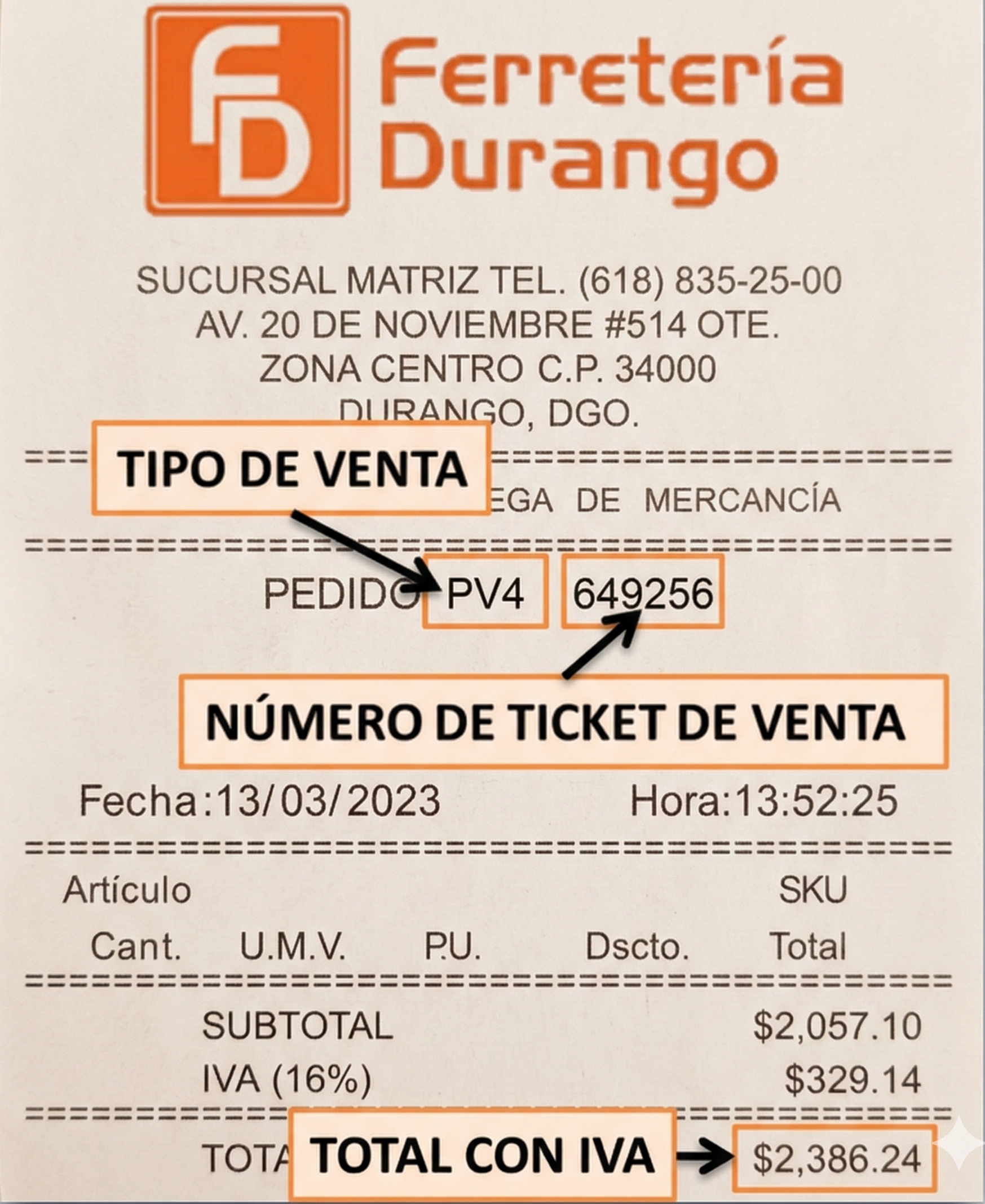Guía de ticket